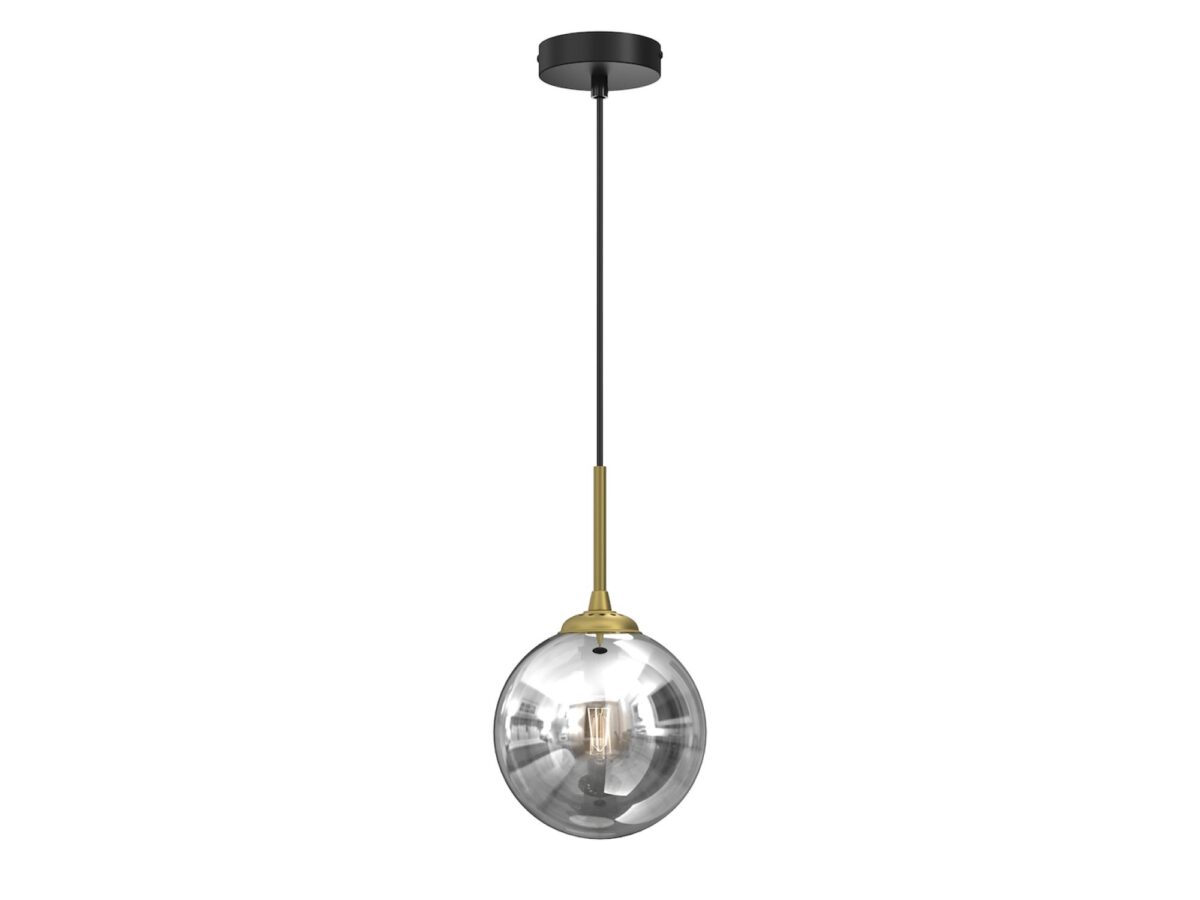 Lampa wisząca Astesora szklana kula E14 17 cm czarna