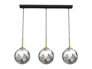 Miniaturka 5 - Potrójna lampa Astesora na listwie 70 cm z trzema kulami na białym tle