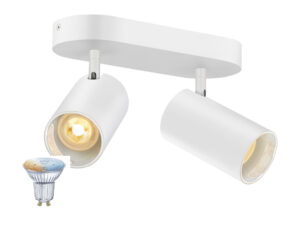 Miniaturka 1 - Asto Tube Smart Set Double – biała oprawa sufitowo-ścienna z dwoma reflektorami GU10