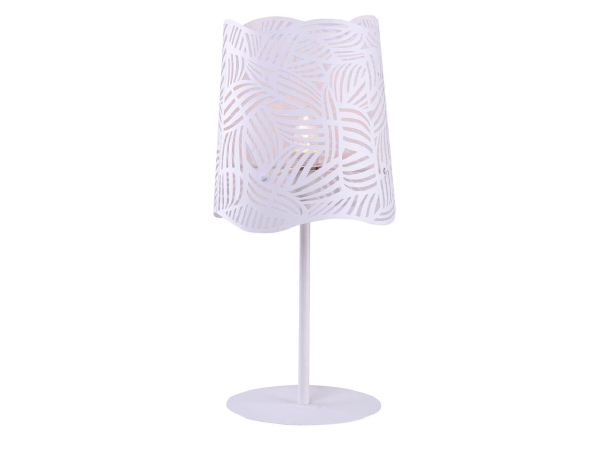 Lampa stołowa Avirela biała ażurowa E27