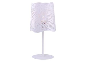 Miniaturka 2 - Lampa stołowa Avirela biała z ażurowym abażurem w liście
