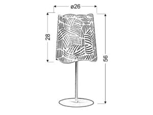 Miniaturka 1 - Lampa stołowa Avirela rysunek wymiarowy klosza i podstawy