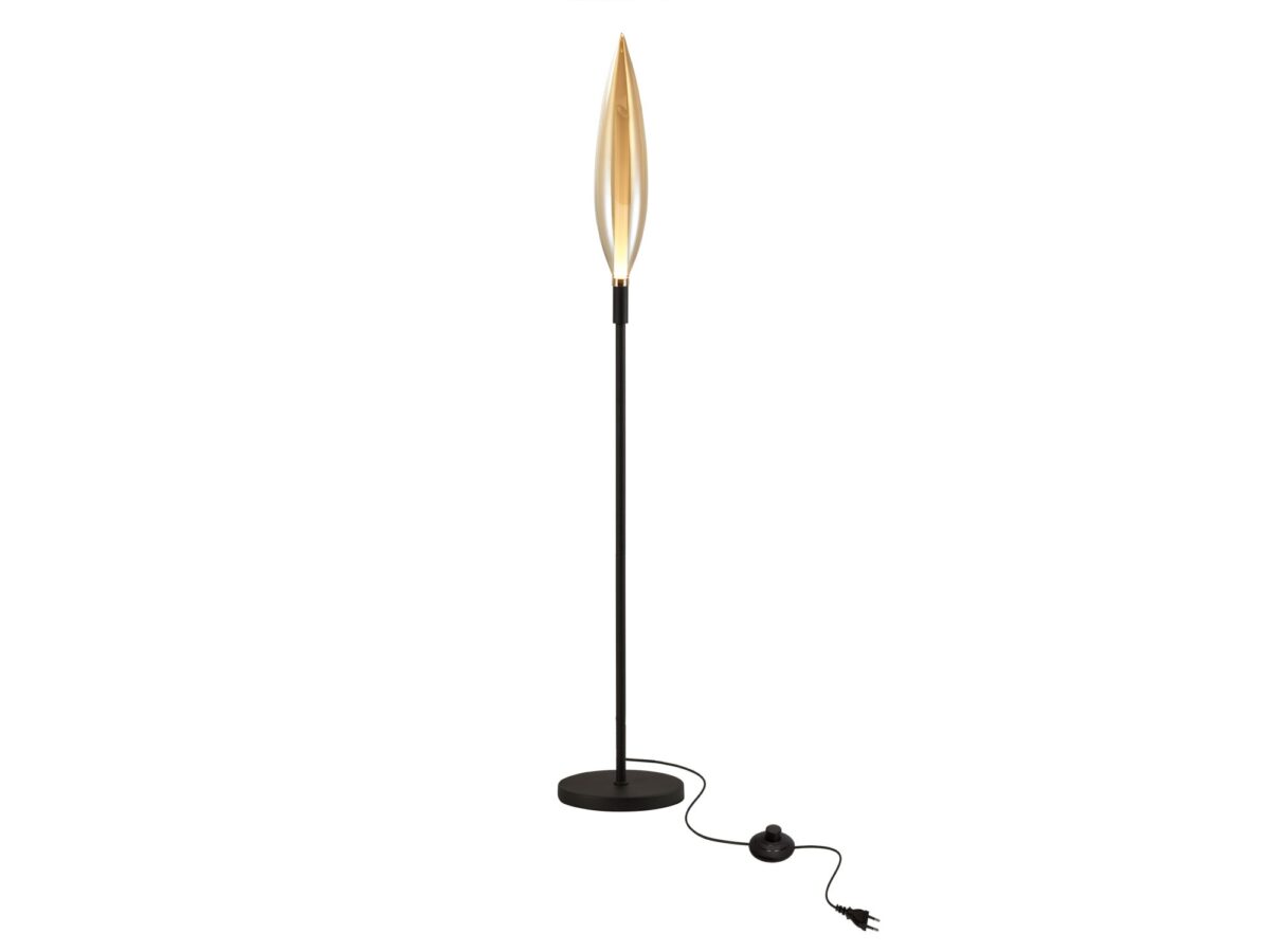 Lampa podłogowa Avodela 164 cm z wydłużonym szklanym kloszem
