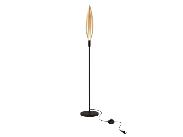 Lampa podłogowa Avodela, klosz bursztynowy, na białym tle