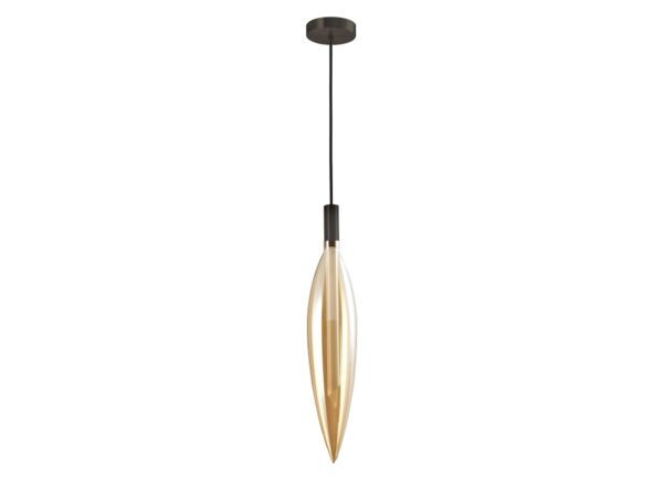 Lampa wisząca Avodela, klosz bursztynowy, na białym tle