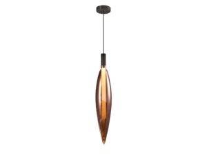 Miniaturka 5 - Lampa wisząca Avodela, klosz miedziany, na białym tle