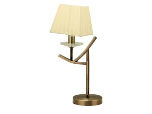 Miniaturka 3 - Lampa stołowa Avomano patyna z żółtawym abażurem i dekoracją ze szkła