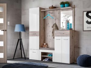 Miniaturka 5 - Garderoba Melvoro 170 cm z szafą i lustrem w przedpokoju