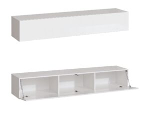 Miniaturka 4 - Szafka RTV Kelmoro 180 cm – porównanie zamkniętej i otwartej klapy