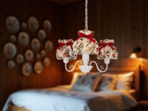Miniaturka 1 - Lampa wisząca 3-punktowa Belimela 53 cm biało-czerwona – zdjęcie 2