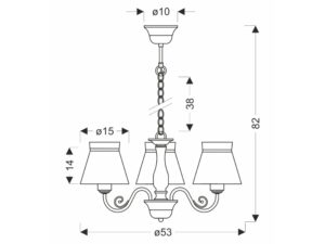 Miniaturka 2 - Lampa wisząca 3-punktowa Belimela 53 cm biało-czerwona – zdjęcie 3