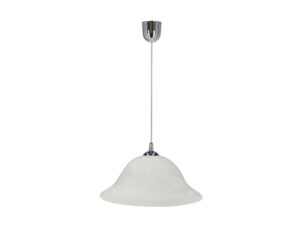 Miniaturka 7 - Lampa wisząca Beroveta chromowana z alabastrowym szklanym kloszem