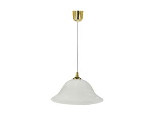 Miniaturka 2 - Lampa wisząca Beroveta złota z alabastrowym kloszem szklanym
