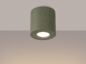 Miniaturka 2 - Betonowy plafon Norevia zielony oliwkowy oliwkowy z włączonym światłem