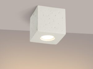 Miniaturka 2 - Betonowy plafon Solmira beżowy z włączonym światłem