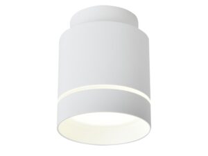 Miniaturka 2 - Biała cylindryczna lampa sufitowa LED 12 W z dekoracyjnym pierścieniem