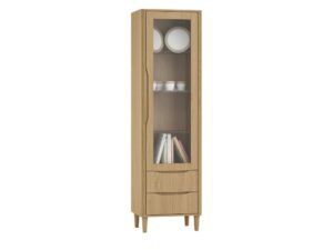 Miniaturka 2 - Szafka z drzwiami szklanymi jasnobrązowa z szufladami