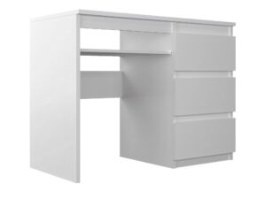 Miniaturka 3 - Białe biurko dziecięce Novia 100 cm z szufladami po prawej stronie, na białym tle