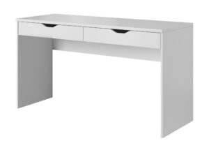 Miniaturka 6 - Biurko Kemari 138 cm białe – widok z przodu na białym tle