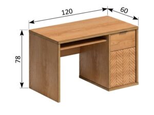 Miniaturka 3 - Biurko Lavinia 120 cm z zaznaczoną szerokością głębokością i wysokością