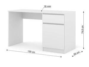 Miniaturka 2 - Biurko z szufladą i szafką Malvero 130 cm – zdjęcie 3