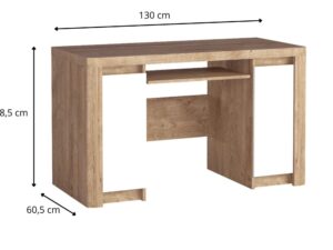 Miniaturka 1 - Biurko Nalvio z wymiarami 130 × 60,5 × 78,5 cm