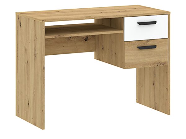 Biurko Veldaro Duo 100 cm dąb artisan i biały