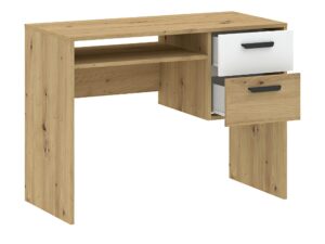 Miniaturka 1 - Biurko Veldaro Duo 100 cm dąb artisan i biały z otwartą szufladą