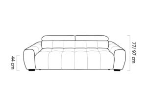 Miniaturka 3 - Sofa Virello rysunek wysokości 77 i 97 cm oraz siedziska 44 cm