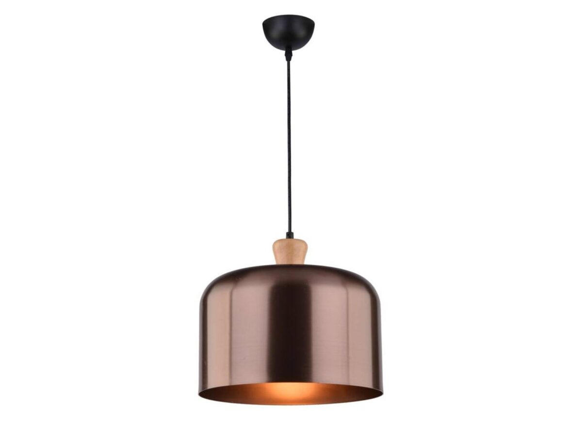 Lampa wisząca metalowa Calasio Ø30 cm brązowa E27