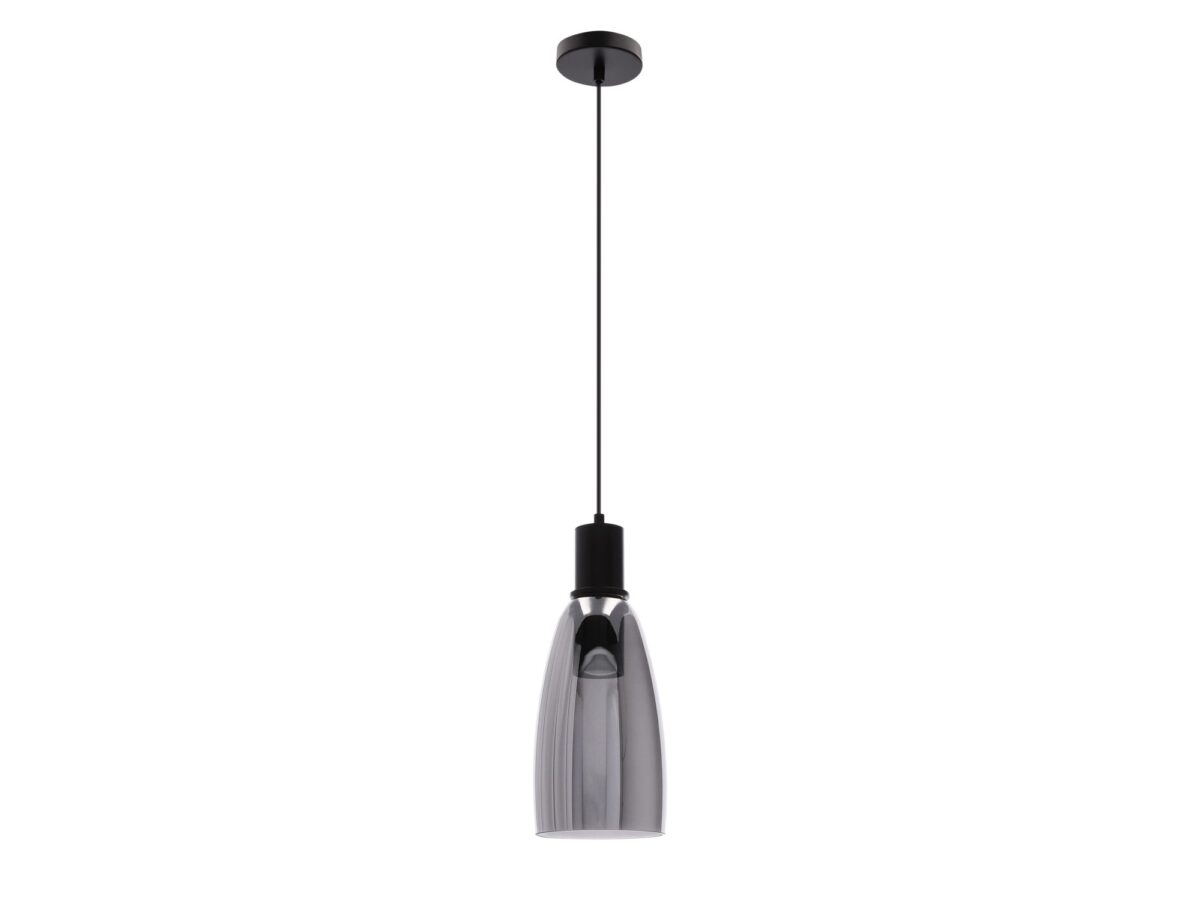 Lampa wisząca Camaso czarna z szarym szkłem GU10