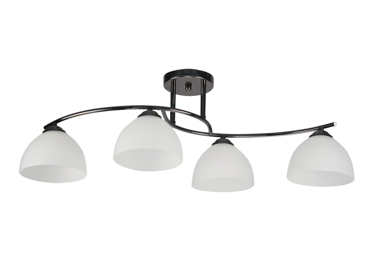 Lampa sufitowa Camelona 4-punktowa czarna z białymi kloszami