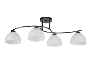 Miniaturka 2 - Lampa sufitowa Camelona czarna z czterema białymi szklanymi kloszami