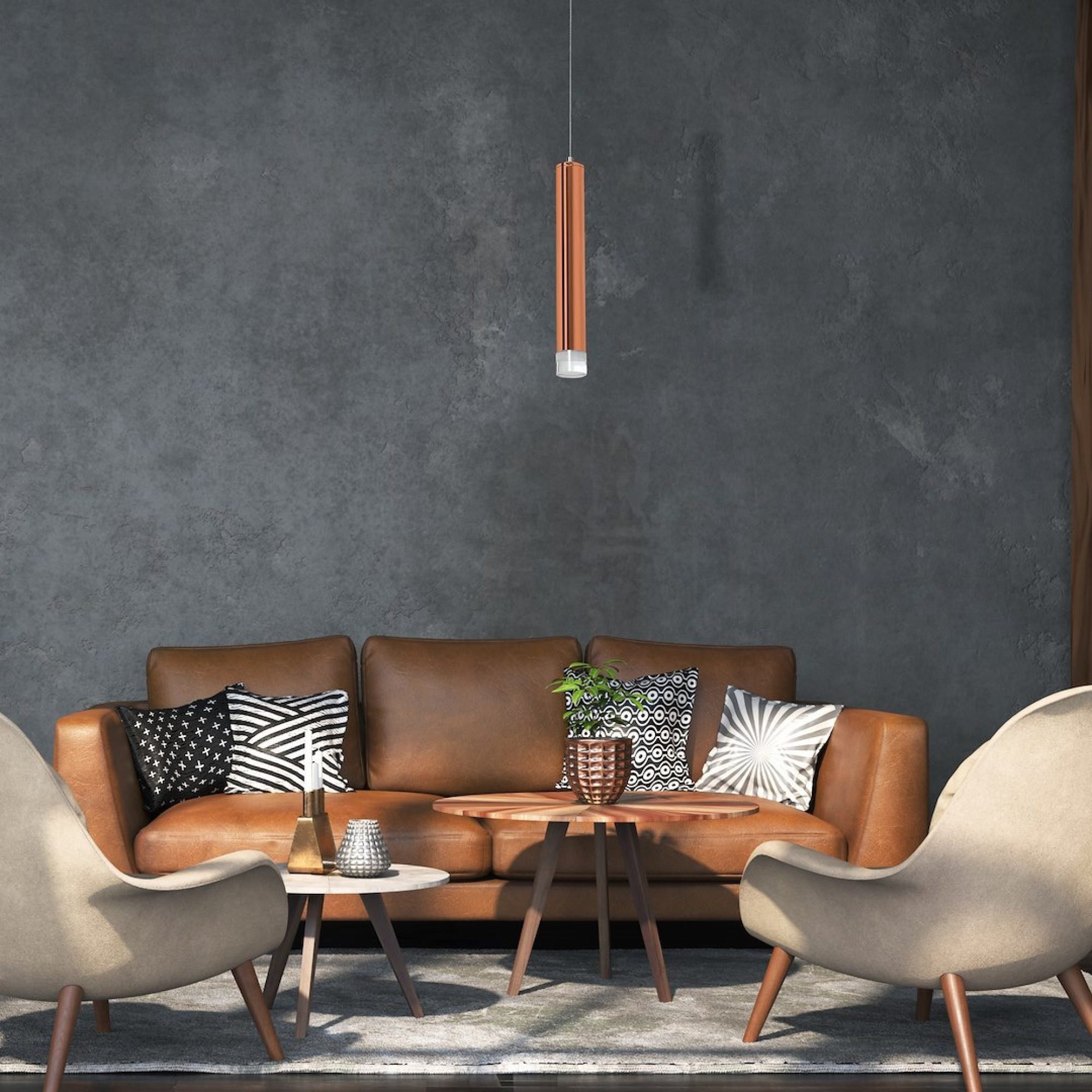 Lampa wisząca Celomio miedziana – dodatkowe ujęcie 4