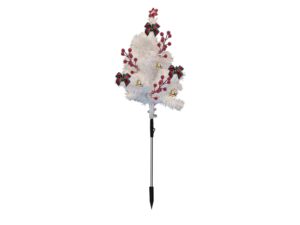 Miniaturka 1 - Choinka dekoracyjna LED 75 cm biała ze świątecznymi ozdobami na białym tle