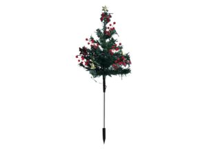 Miniaturka 7 - Choinka dekoracyjna LED 75 cm zielona ze świątecznymi ozdobami na białym tle