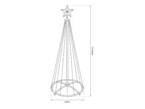 Miniaturka 10 - Choinka dekoracyjna LED – schemat wysokości i szerokości