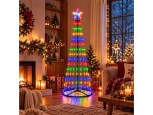 Miniaturka 2 - Choinka LED 180 cm zielona ze światłem RGB i gwiazdą na szczycie