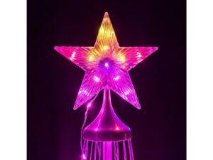 Miniaturka 5 - Podświetlana gwiazda choinki LED 180 cm w różowo-żółtych barwach