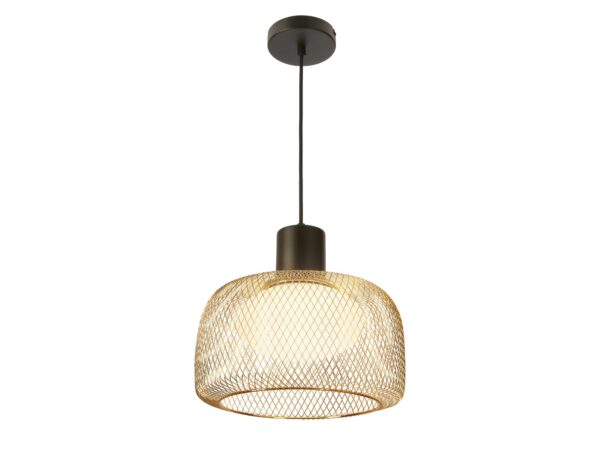 Lampa wisząca Coretino czarno-złota z białym szklanym kloszem GX53