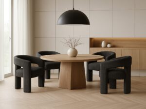 Miniaturka 7 - Czarne krzesła Edinburgh wokół okrągłego stołu – aranżacja