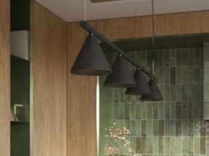 Miniaturka 51 - Czteropunktowy żyrandol Sorvella 122 cm czarny we wnętrzu – zbliżenie