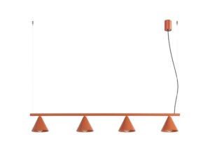 Miniaturka 28 - Czteropunktowy żyrandol Sorvella 122 cm ochra czerwona na białym tle