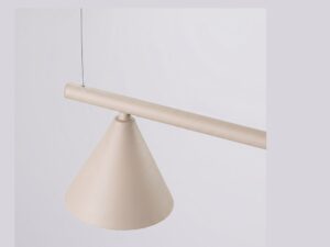 Miniaturka 11 - Czteropunktowy żyrandol Sorvella 122 cm taupe – detal stożkowego klosza