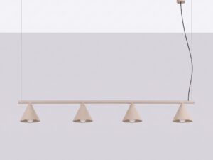 Miniaturka 7 - Czteropunktowy żyrandol Sorvella 122 cm taupe na jasnym tle