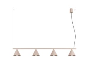 Miniaturka 6 - Czteropunktowy żyrandol Sorvella 122 cm taupe na białym tle