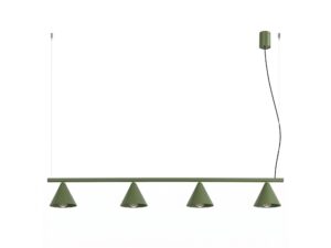 Miniaturka 17 - Czteropunktowy żyrandol Sorvella 122 cm zielony oliwkowy na białym tle