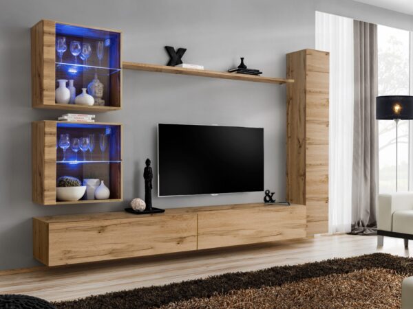 Meblościanka Kelmoro 280 cm dąb Wotan z LED