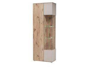 Miniaturka 5 - Witryna wysoka z przeszkleniem Cativaro 70 cm dąb Viking kaszmir
