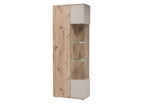 Witryna wysoka z przeszkleniem Cativaro 70 cm dąb Viking kaszmir